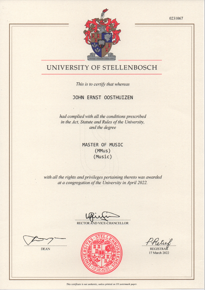 Masters certificate preview